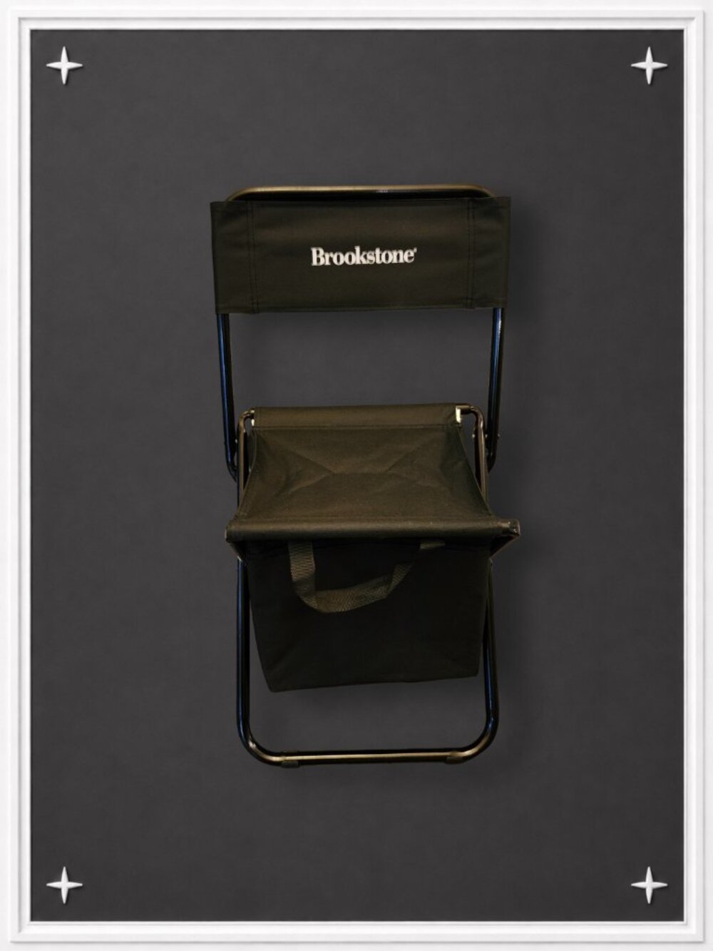 Brookstone Folding Cooler Chair Portable Insulated Seat Black